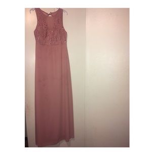 Long pink prom dress